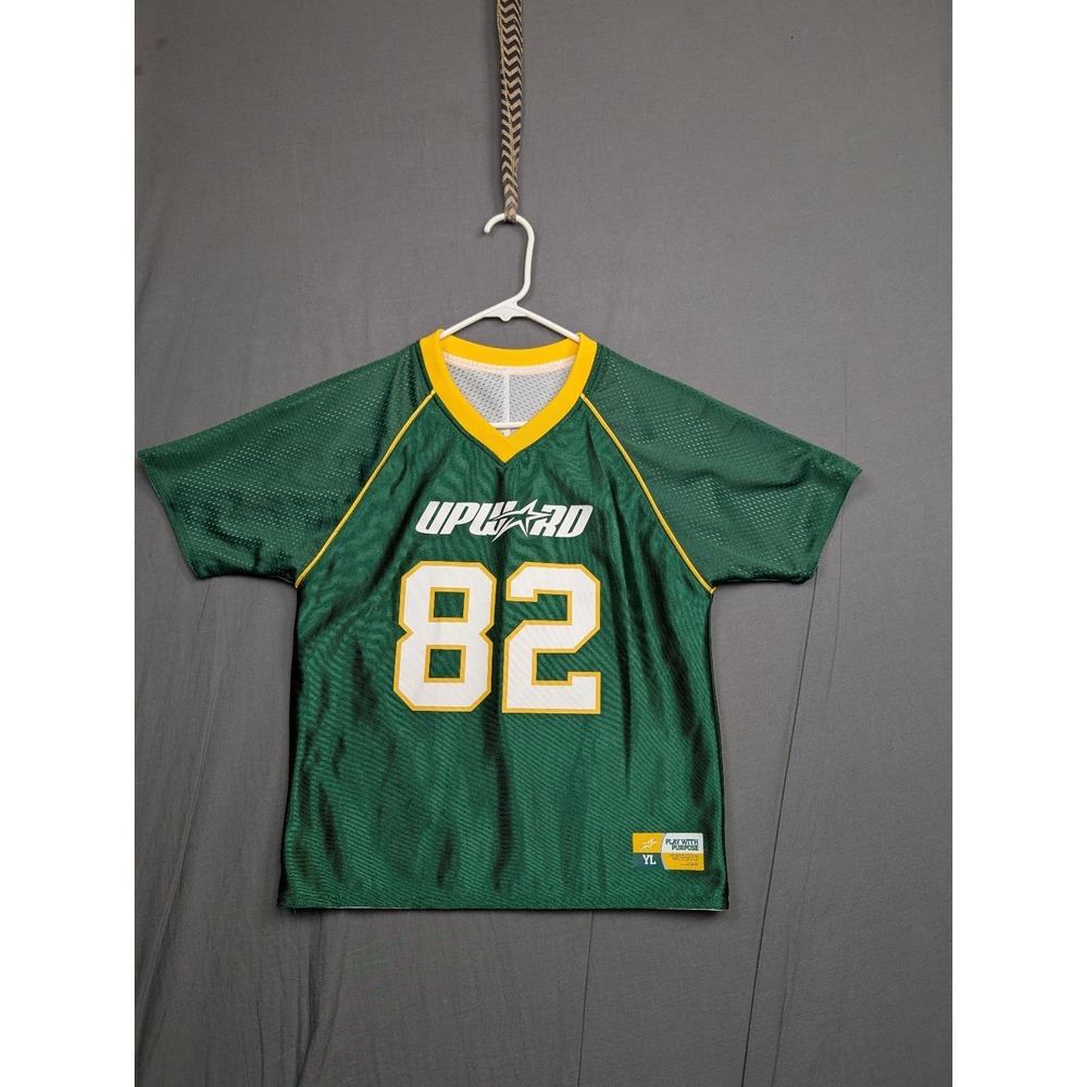 UPWARD Youth Boys Size Large Green  Yellow  Football Jersey
